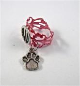 Pink Lace ID ring cuff/dog paw