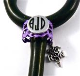 purple Lace ID ring cuff RN caduceus