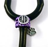 Purple Lace ID ring cuff dog paw