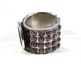 Bling rhinestone purple ring cuff