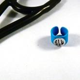 stethoscope ID tag blue monogram